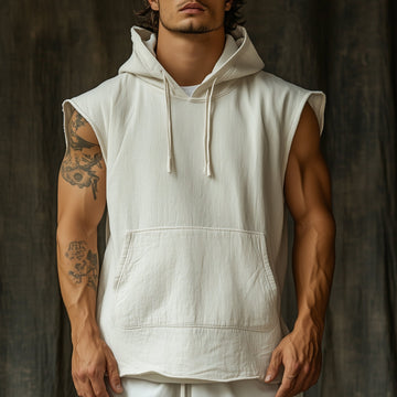 Men's Casual Retro Cotton And Linen Vest Tops