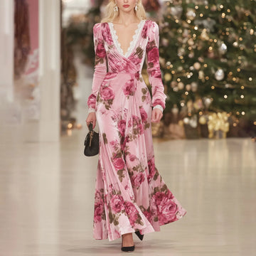 Vintage Floral Design Dress