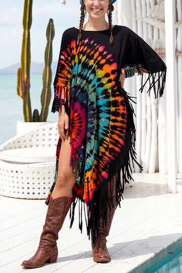 Boho Fringe Tunic Dress