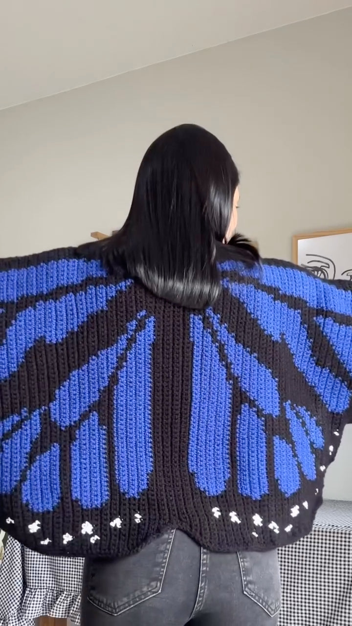 Butterfly Crochet Knit Cardigan