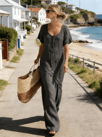 Women's V-Neck Short-Sleeved Dress