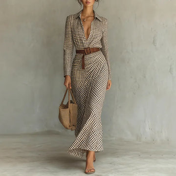 Women's Western Vintage Plaid Dress