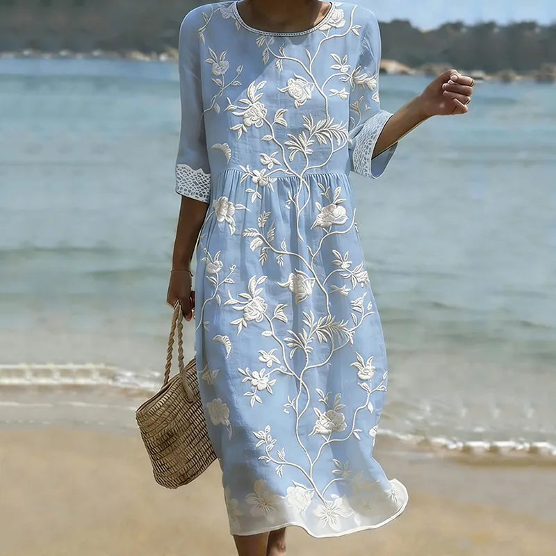 Women's Vintage Bohemian Floral Dress
