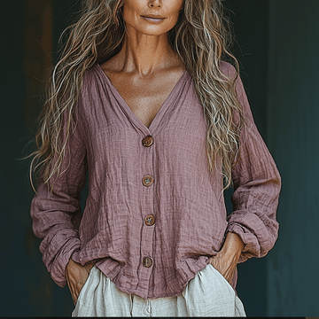 Women's Spring & Summer Casual Holiday Loose Linen Shirt