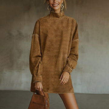 Women's Western Retro Style Autumn And Winter New Suede Dress