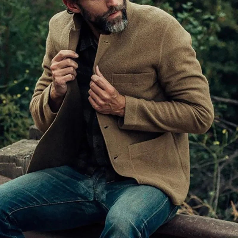 🎄Christmas Sale🔥 Men's Solid Color Fashion Jacket Coat Casual Jacket Coat