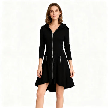 Hooded Jacket With Pockets And Zipper Hooded Jacket Mysterious Ghost Goddess Extra Long Hooded Jacket