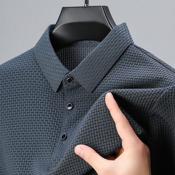 🔥Hot Sale 50% OFF🔥Men's Luxury Quality Ice Silk Plaid Polo Shirt