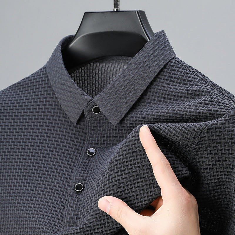 🔥Hot Sale 50% OFF🔥Men's Luxury Quality Ice Silk Plaid Polo Shirt