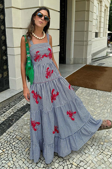 Lobster Check Maxi Dress