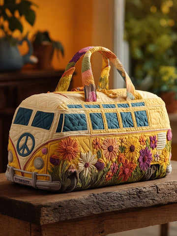 Hippie Trip Floral Quilted Travel Bag