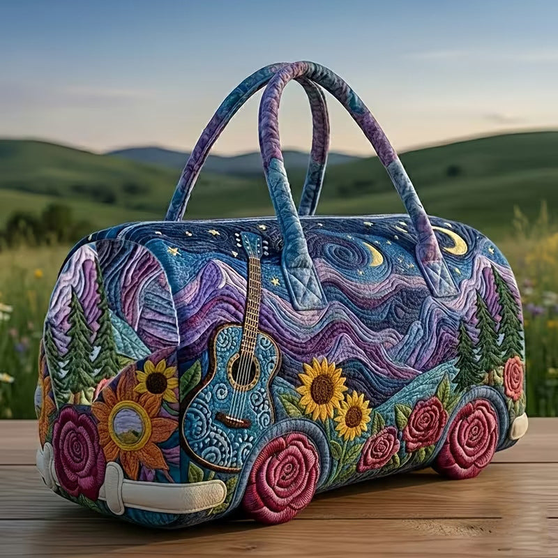 Hippie Campervan Hand-held Quilted Travel Bag