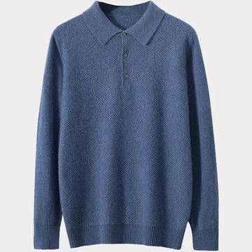 Men's Casual Button Cashmere Polo Sweater