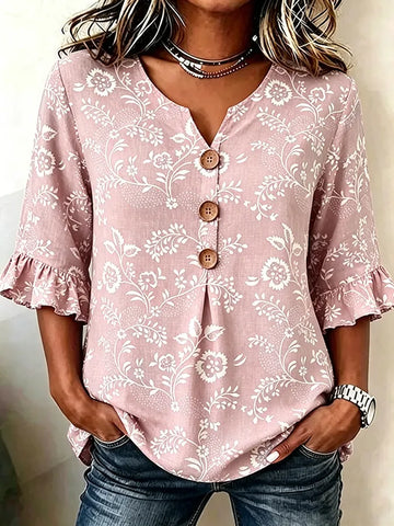 Women's casual floral print top