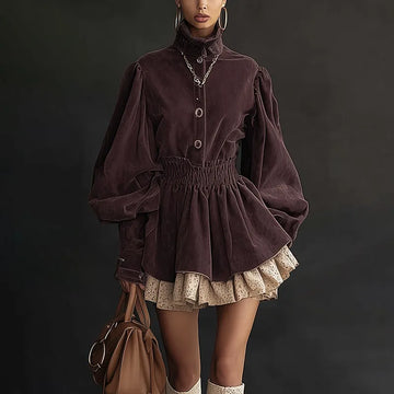 Women's Western Retro Style Autumn And Winter New Suede Dress