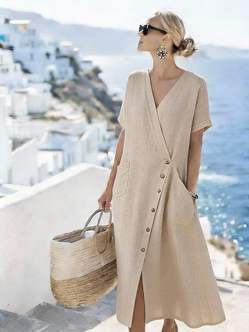 Women'S Casual Solid Color  Dress