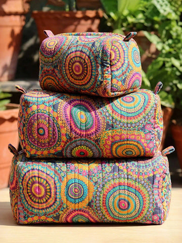 Hippie Quilted Ethnic Print Multi Functional Storage Bag
